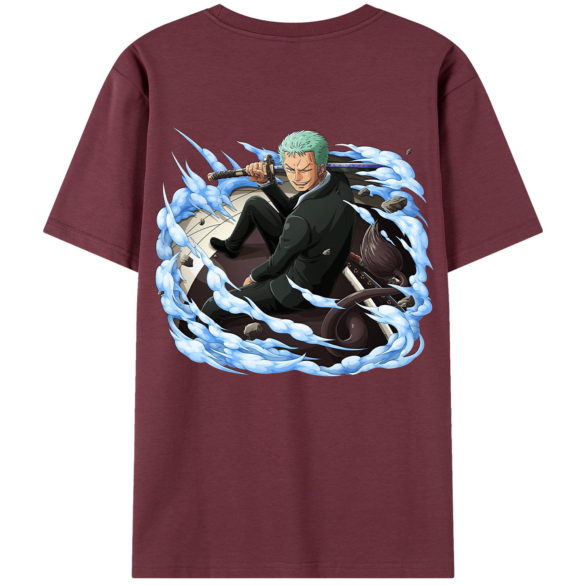 ワンピース ロロノア・ゾロ ONE PIECE Roronoa Zoro 綿100％半袖Tシャツ（背面プリント）